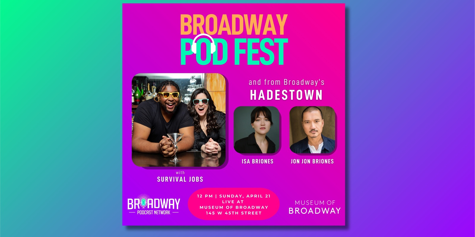 Banner image for Survival Jobs with HADESTOWN's Jon Jon and Isa Briones