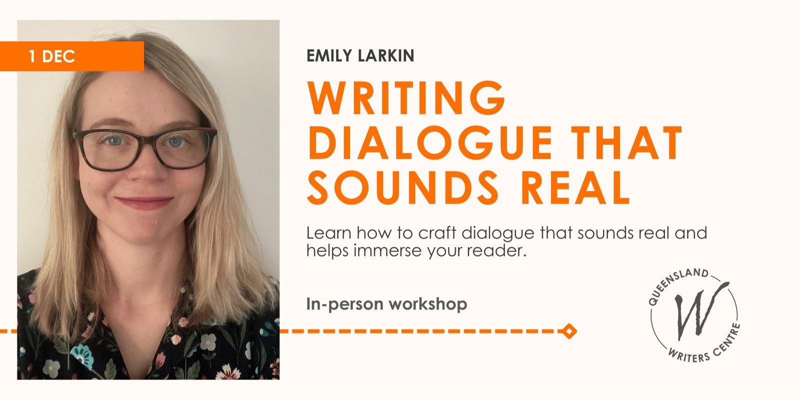 Banner image for Writing Dialogue That Sounds Real with Emily Larkin