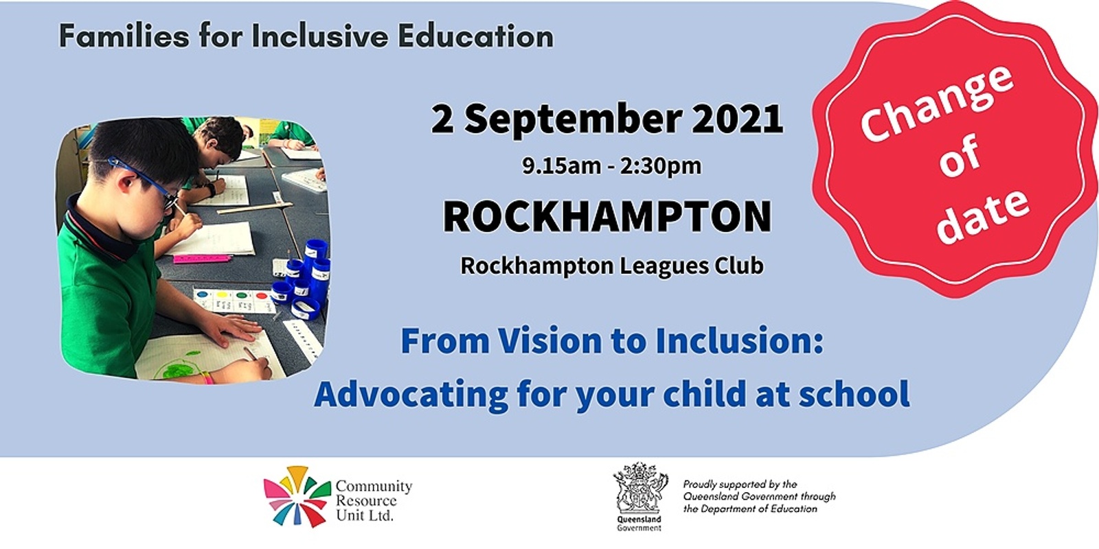 Banner image for ROCKHAMPTON: From Vision to Inclusion: Advocating for your child at school