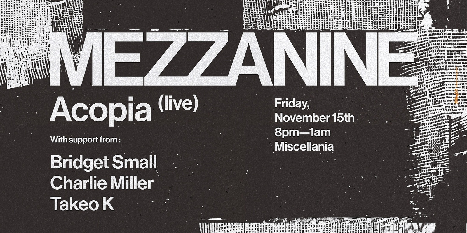 Banner image for MEZZANINE : ACOPIA (live)