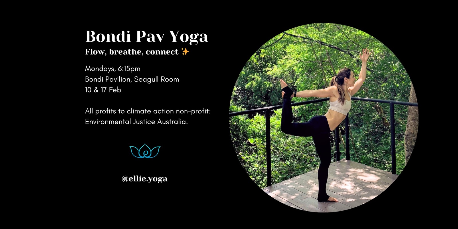 Banner image for 10 Feb, 6:15pm (Seagull Room) - Bondi Pav Yoga, Vinyasa Flow with Ellie