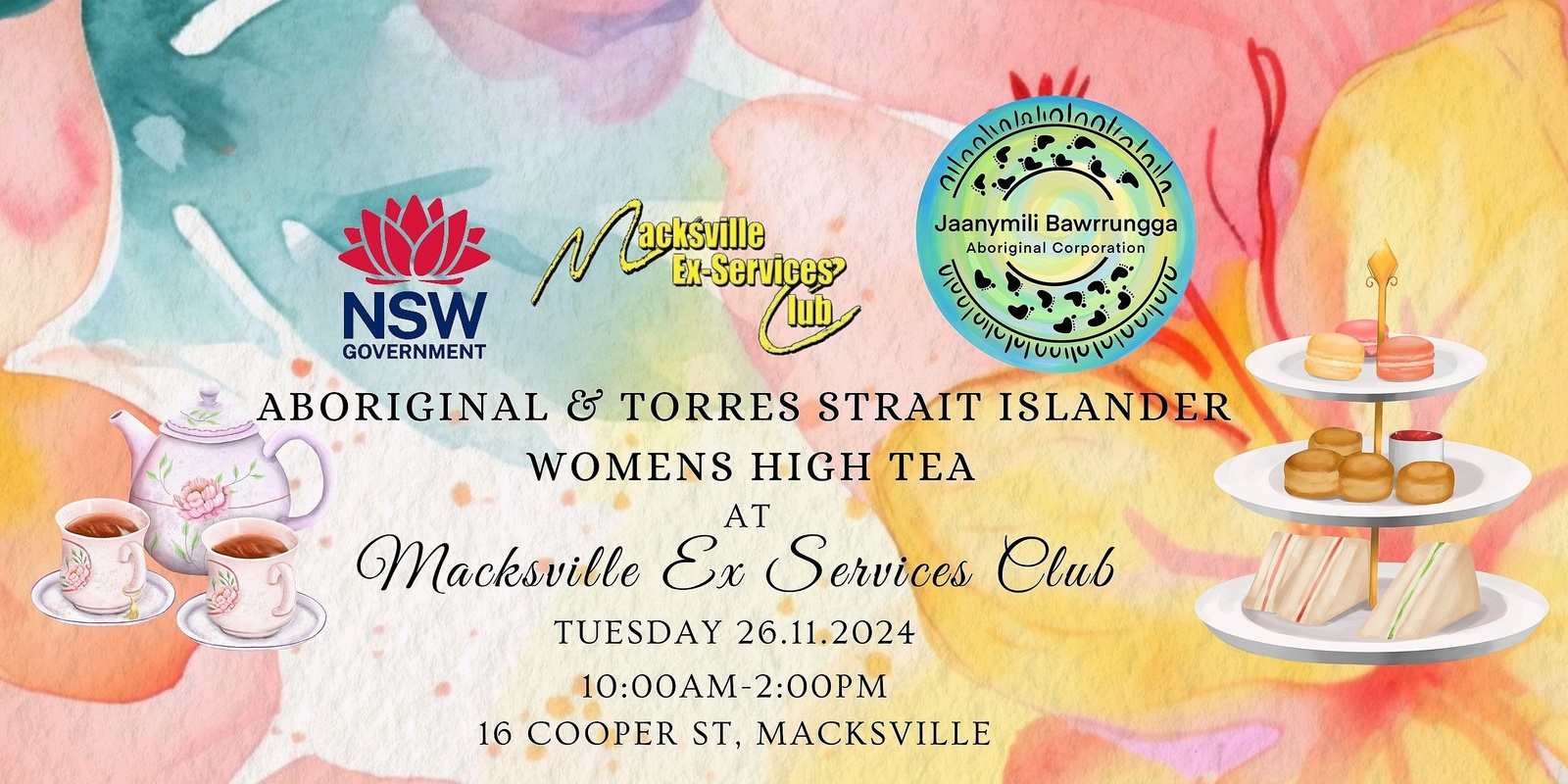 Banner image for 16 Days of Activism - Aboriginal and Torres Strait Islander Womens High Tea at Macksville Ex Services Club