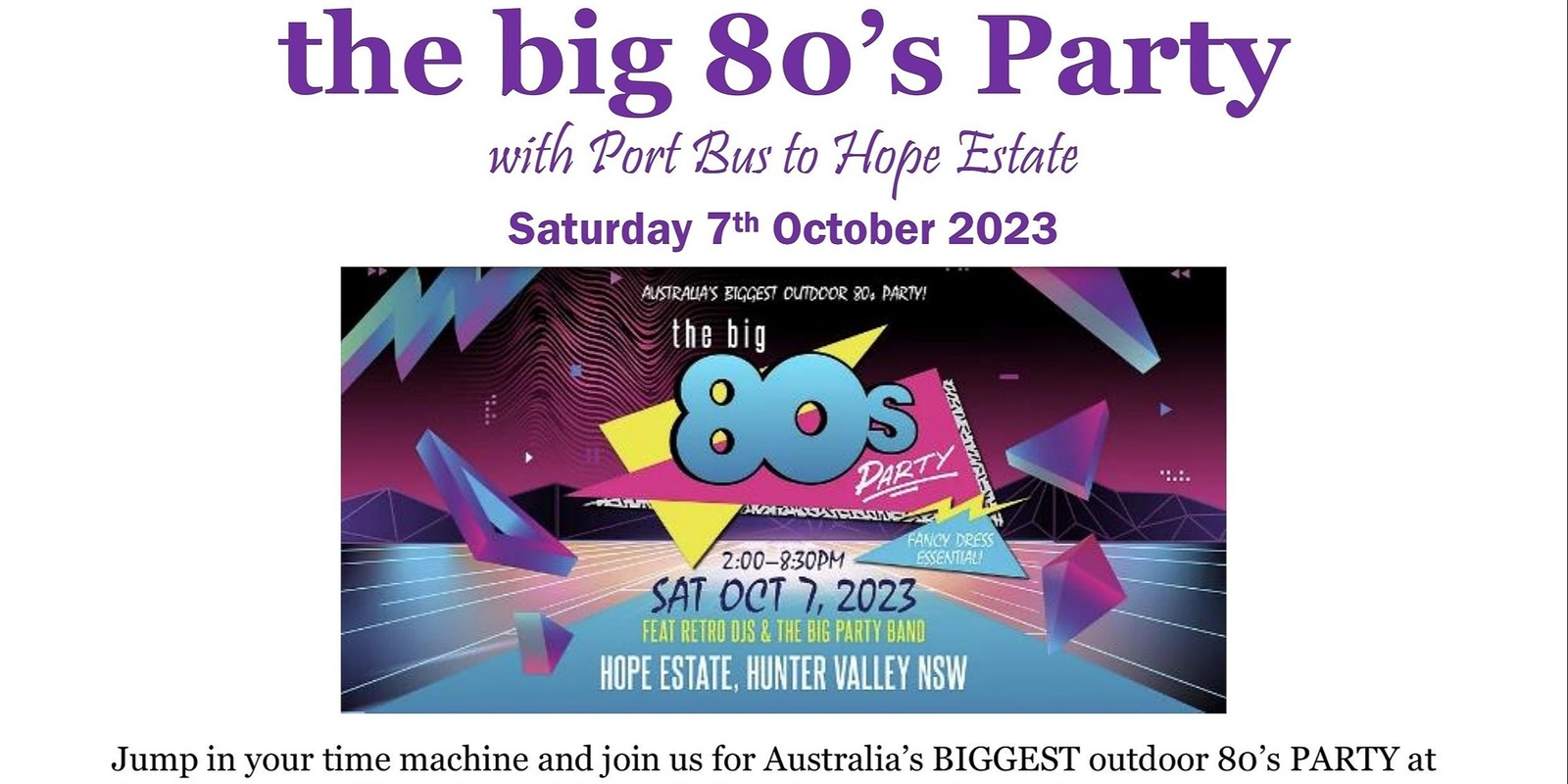 Banner image for the big 80's Party