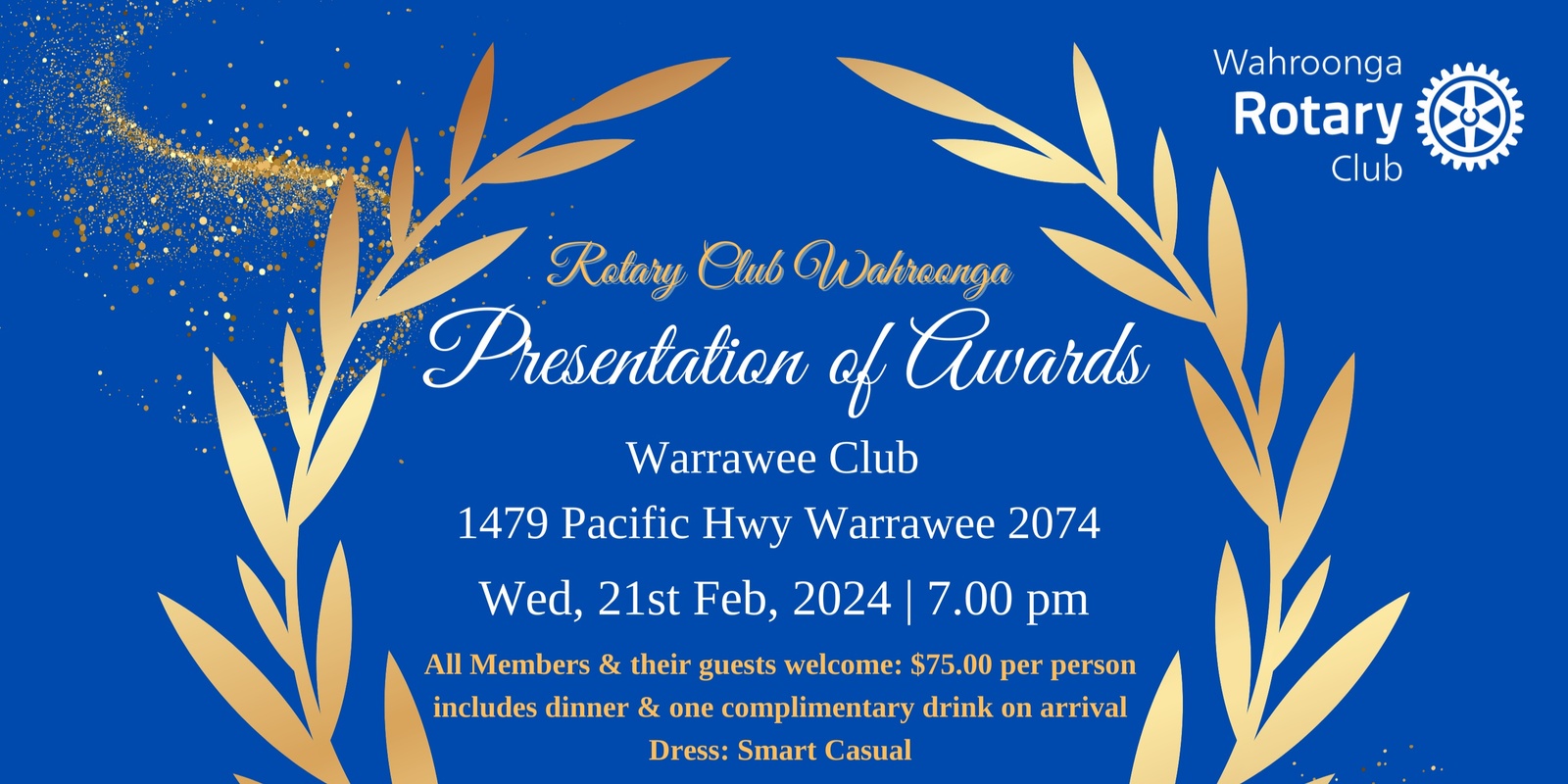 Banner image for Rotary Club of Wahroonga Presentation & Awards evening