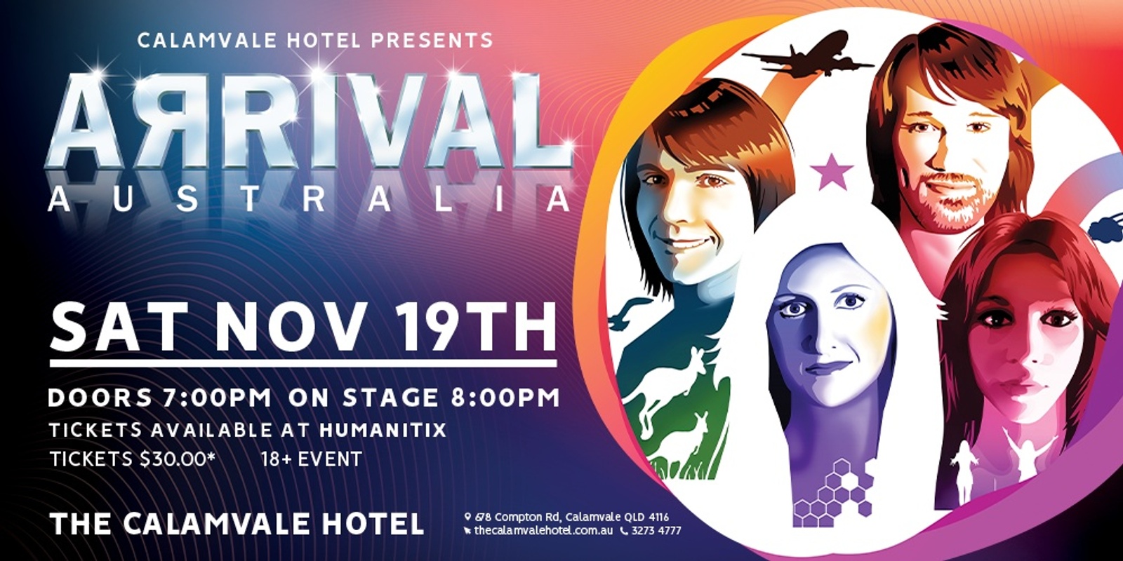 Banner image for ARRIVAL! An Abba Tribute at the Calamvale Hotel