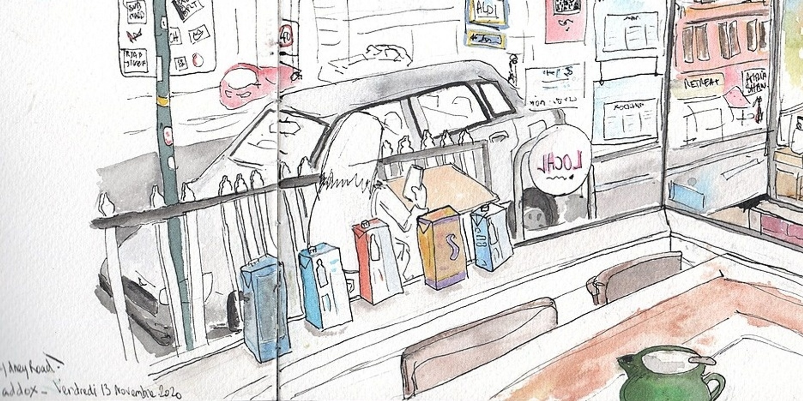 Banner image for Urban Sketching for Beginners: Views from Home with Emilie (Online)