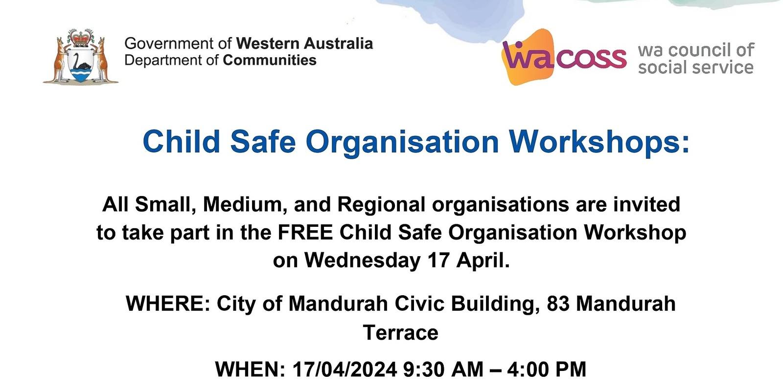 Banner image for Mandurah Capacity Building for Child Safe Organisations 