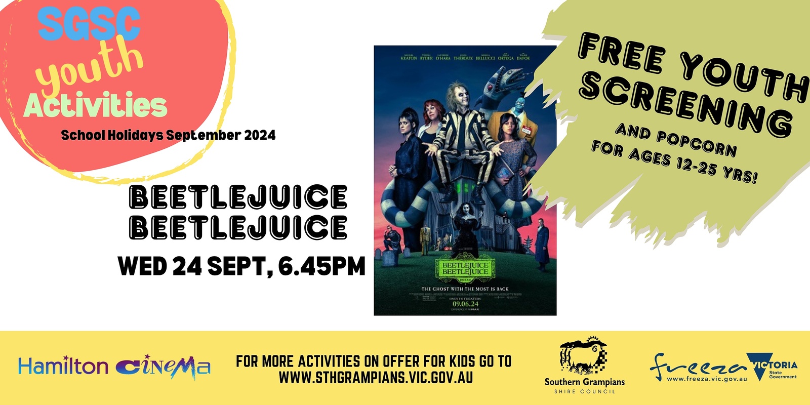 Banner image for Free Youth Movie Session! Beetlejuice Beetlejuice!