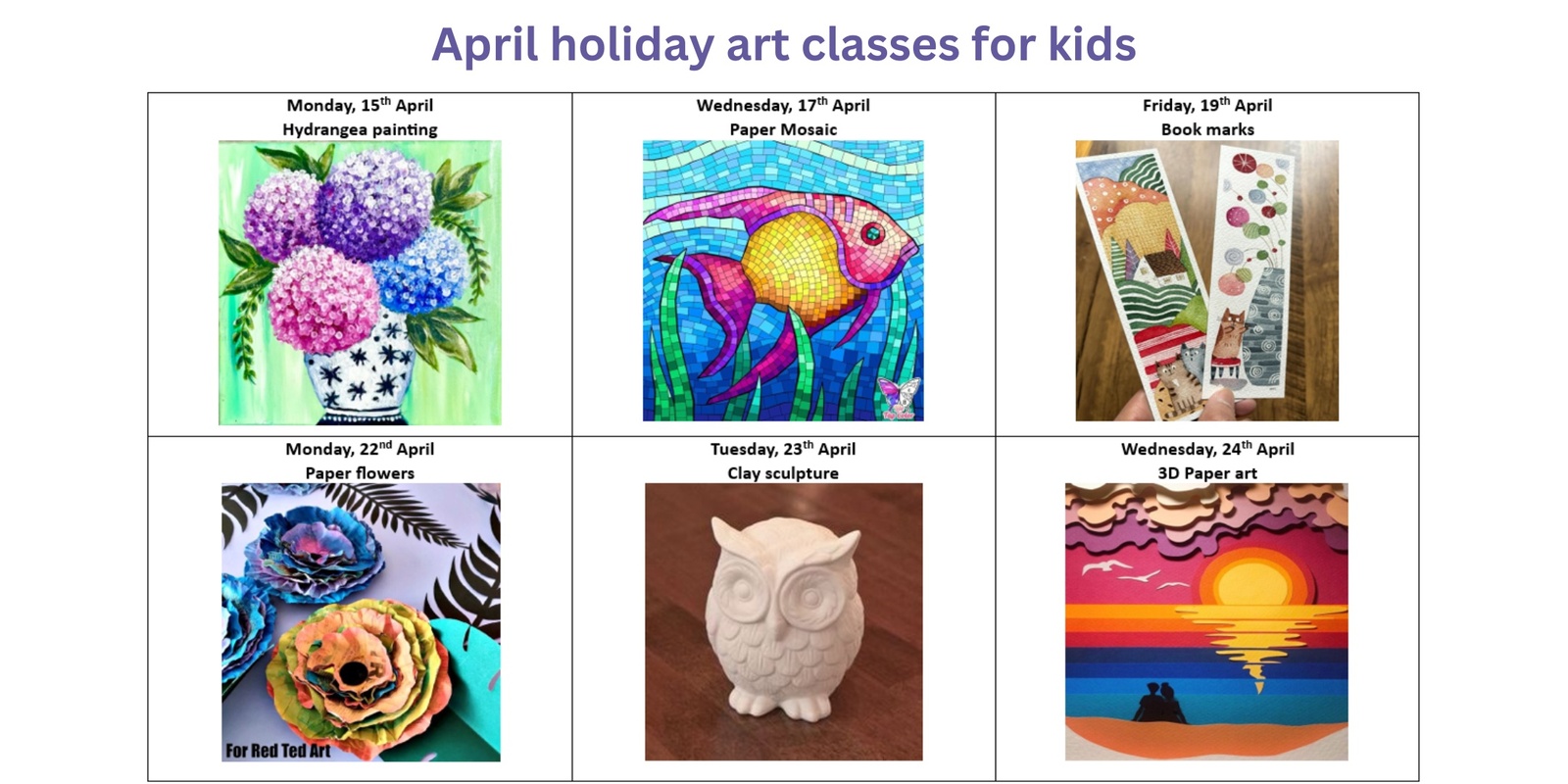 Banner image for April Holiday art class for kids and teens