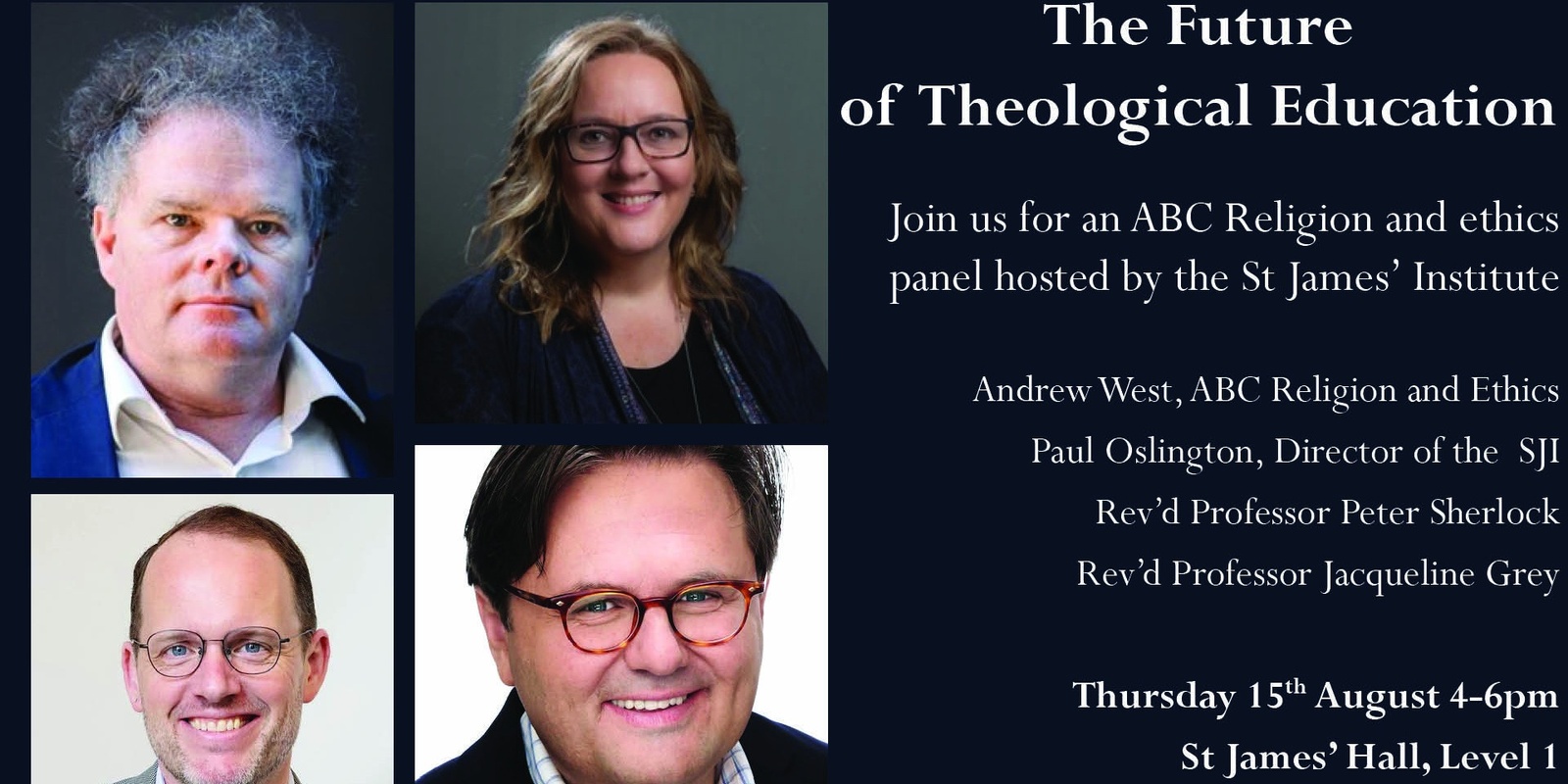Banner image for ABC Religion and Ethics Panel: Hosted by the St James' Institute