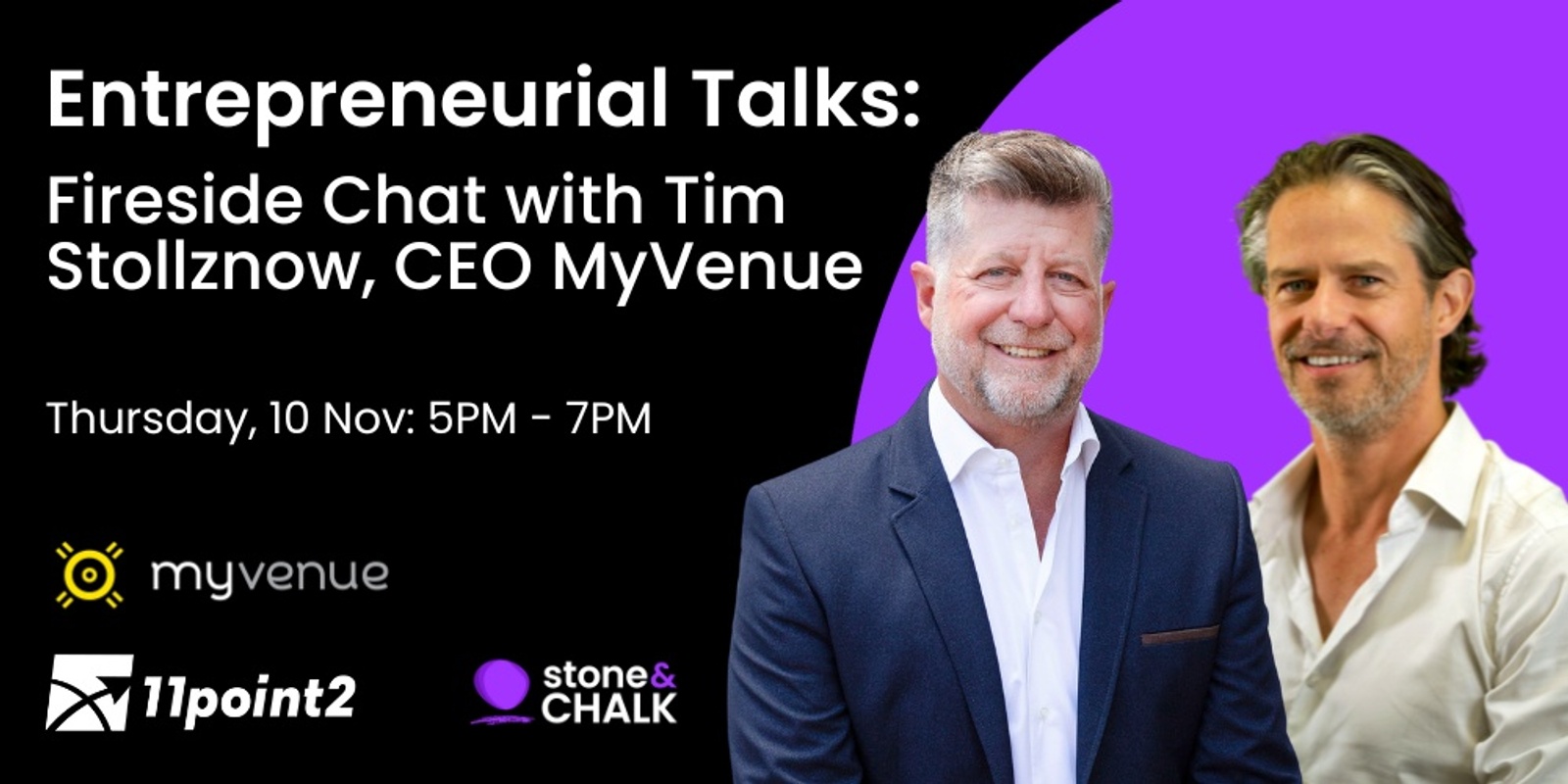 Banner image for Entrepreneurial Talks: Fireside Chat with Tim Stollznow