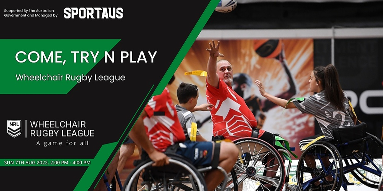 Banner image for Come, Try & Play Wheelchair Rugby League – Menai