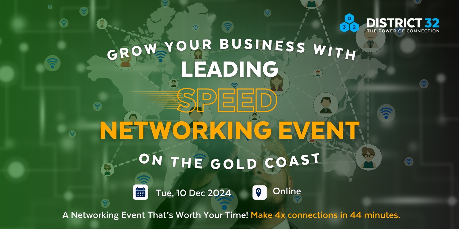 Banner image for Gold Coast's Leading Speed Networking Event – Online – Tue 10 Dec