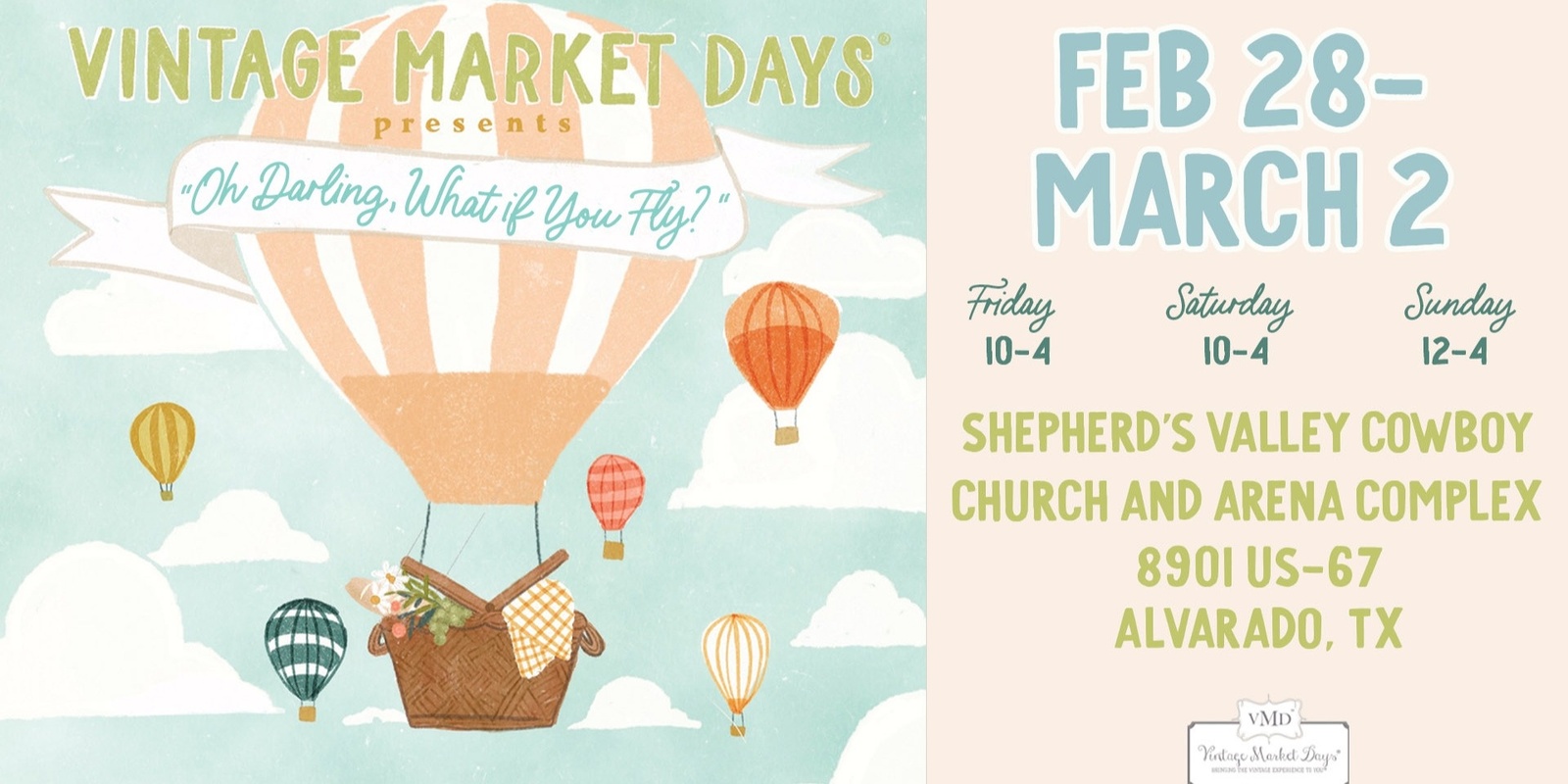 Banner image for VMD® S Central Texas - "Oh Darling, What if you fly?" Spring Market