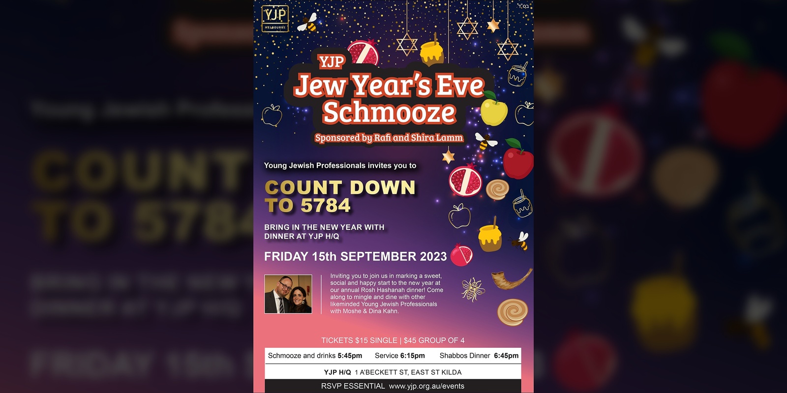 Banner image for Jew Years Eve Schmooze - Erev Rosh Hashanah Shabbat Dinner