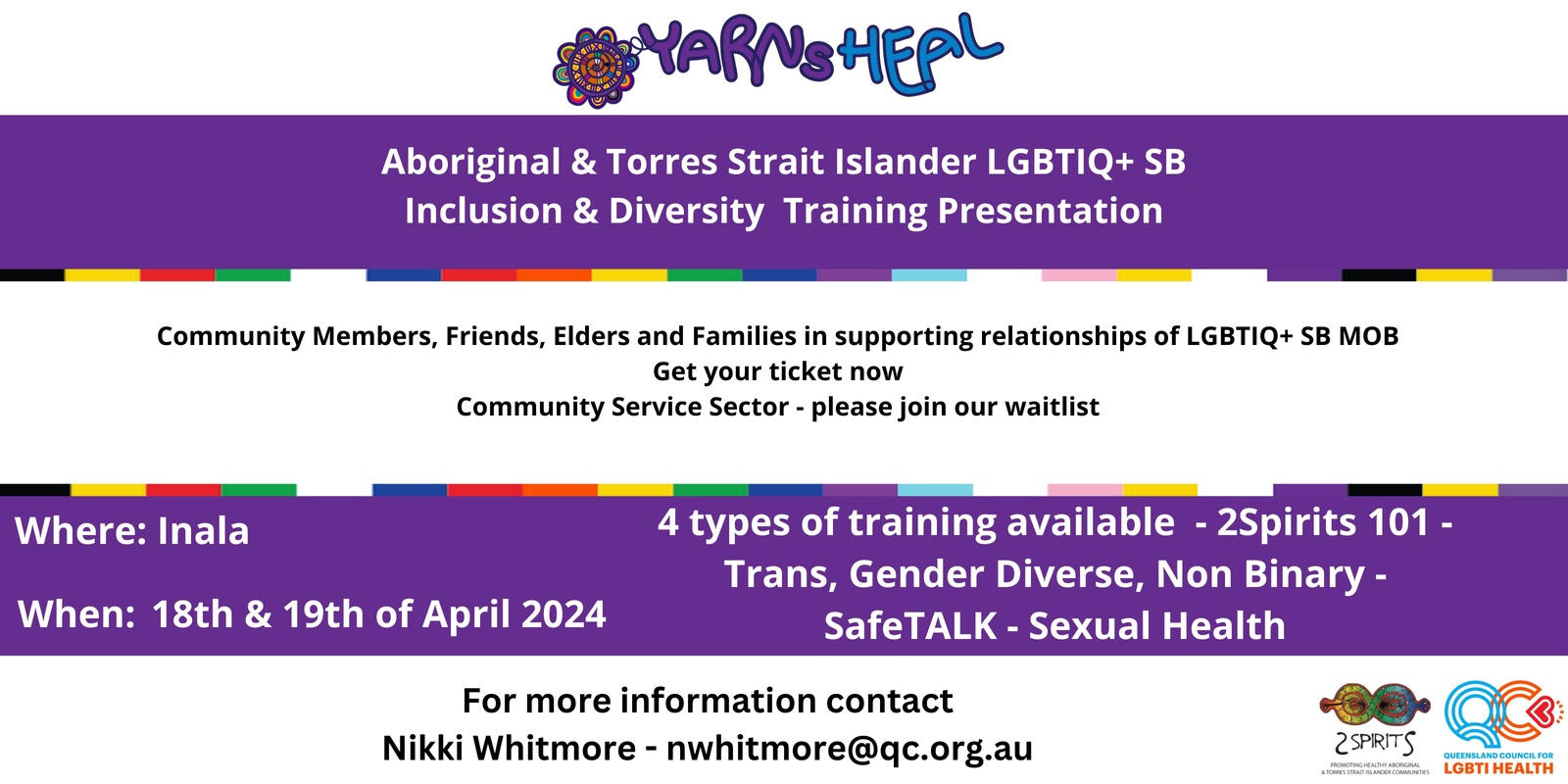 Banner image for (Inala) Trans, Gender Diverse and Non-Binary Community Education: Yarns Heal Project 