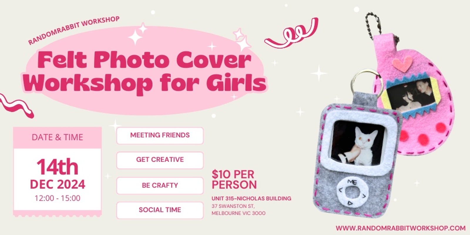 Banner image for Social Craft Felt Photo Cover Workshop for Girls