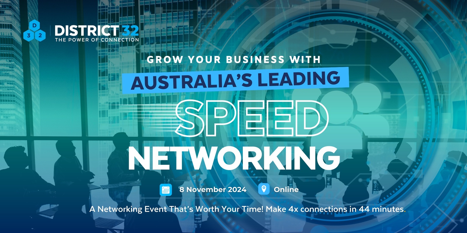 Banner image for Australia’s Leading Speed Networking Event – Online – Fri 8 Nov