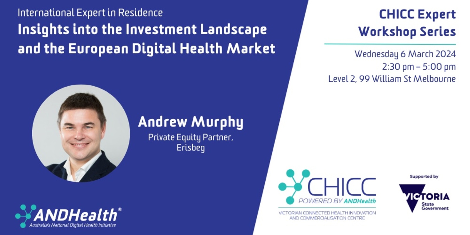 Banner image for CHICC Expert Workshop: Insights into the Investment Landscape and the European Digital Health Market
