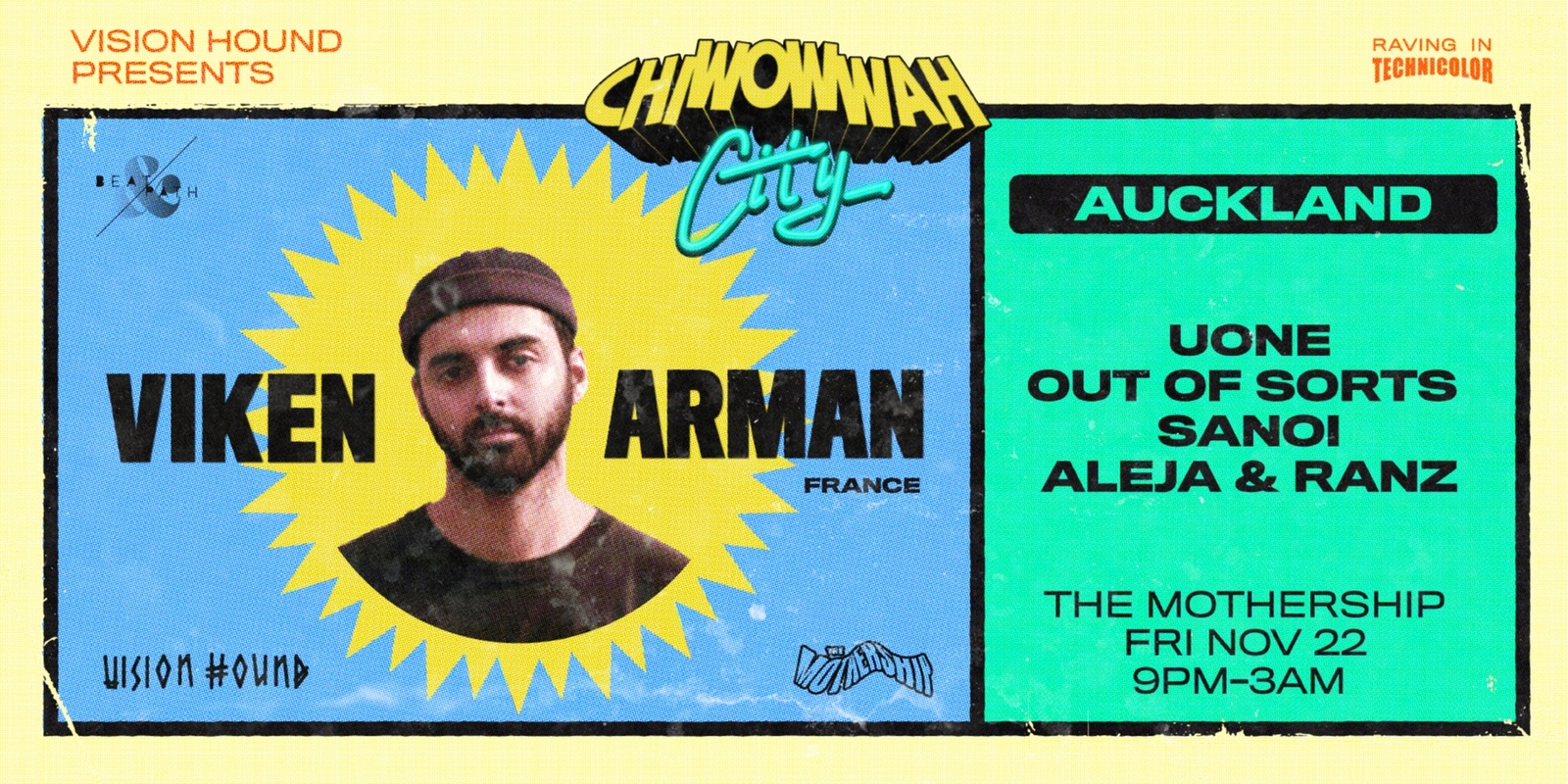 Banner image for CHI WOW WAH CITY -  Auckland- Viken Arman- (France), Uone (AUS) , Out of Sorts, SANOI, Aleja & Ranz