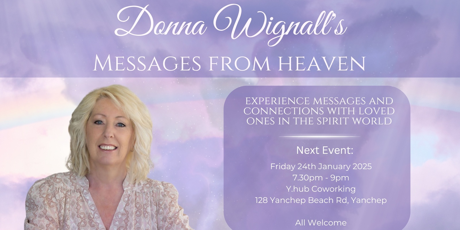 Banner image for Messages from Heaven presented by Donna Wignall - Yanchep