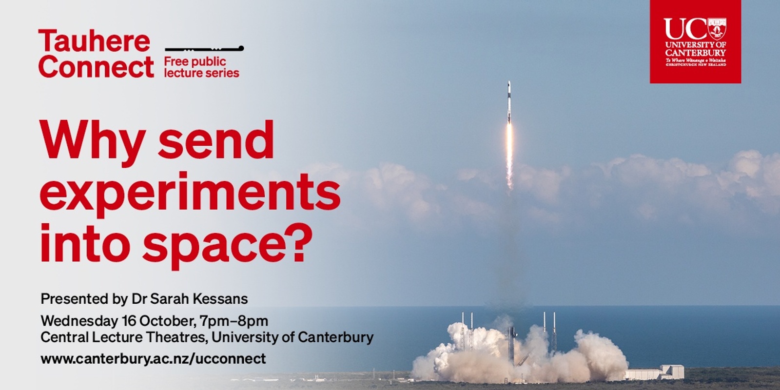 Banner image for Tauhere UC Connect: Why is Aotearoa sending experiments into Space? 