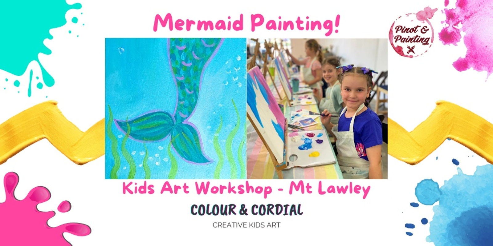Banner image for Mermaid - School Holiday Junior Sip & Paint @ The General Collective