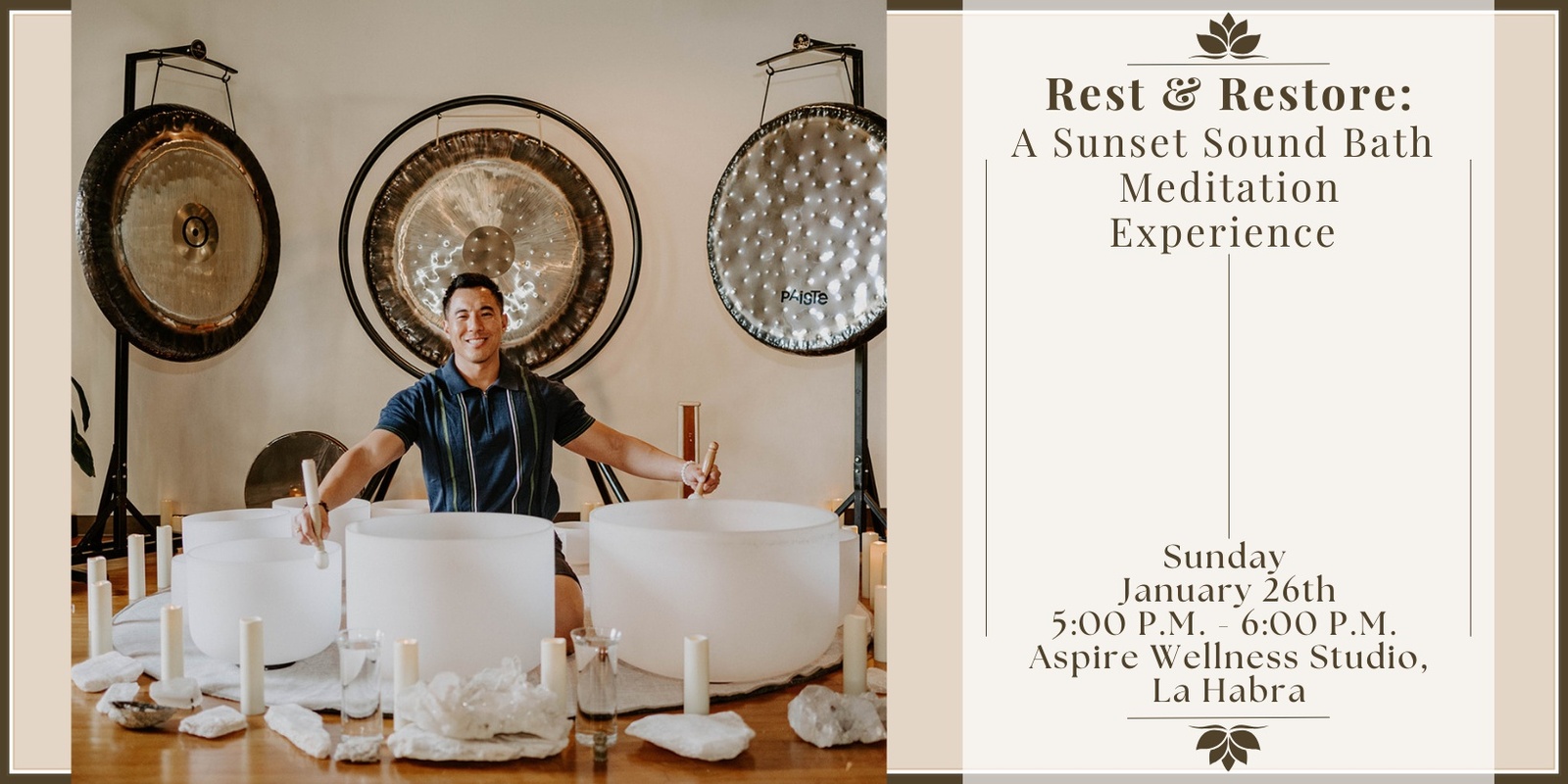 Banner image for Rest & Restore: A Sound Bath Meditation Experience (La Habra)