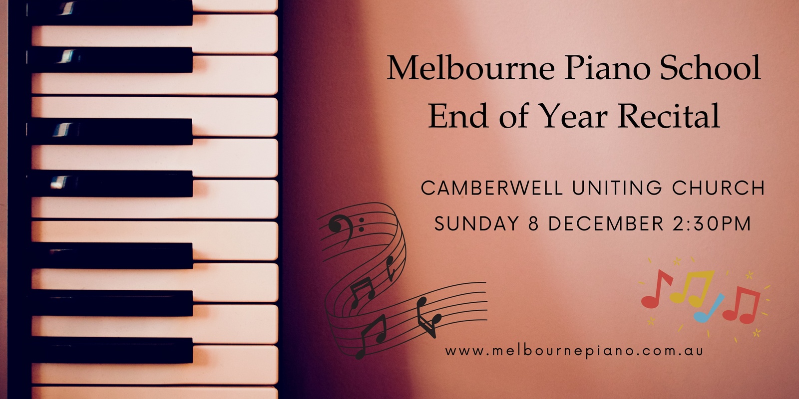 Banner image for Melbourne Piano School End of Year Recital - Session 1 at 2:30PM