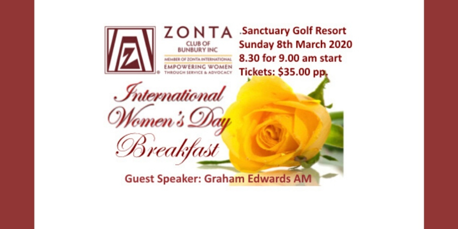 Banner image for Zonta Bunbury IWD Breakfast