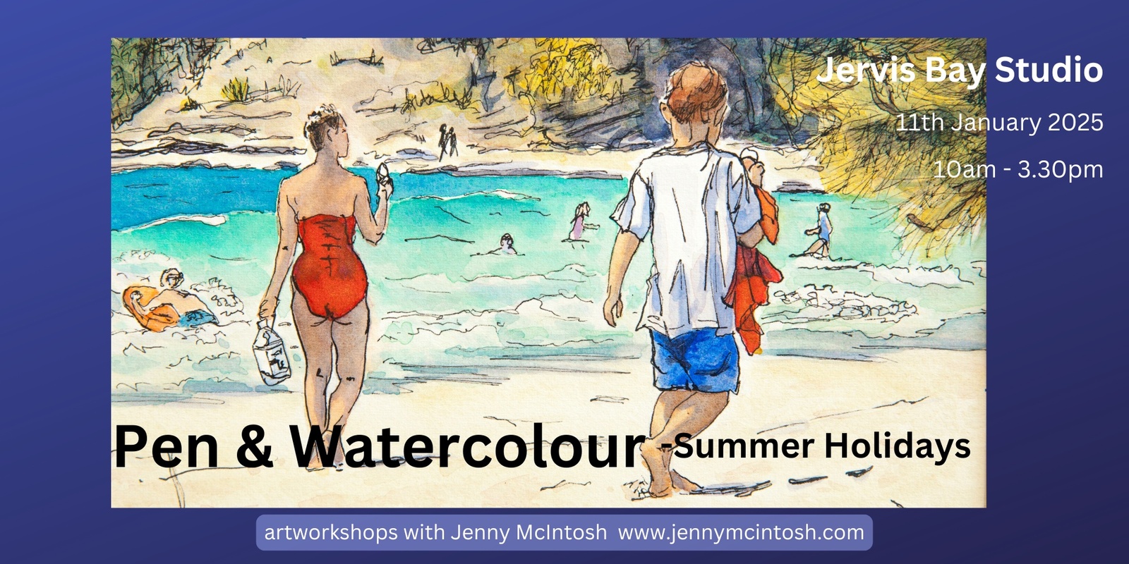 Banner image for Pen & Watercolour - Summer Holidays