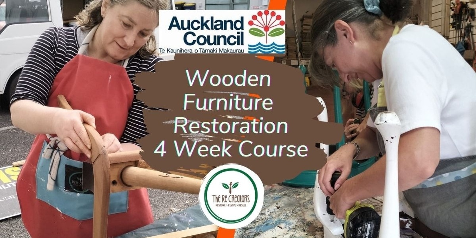 Banner image for Wooden Furniture Restoration- 4 Weeks, Waiōrea Community Recycling Centre, Friday 1 Nov - 29th Nov 10am-1pm (No Class on 8 Nov) 