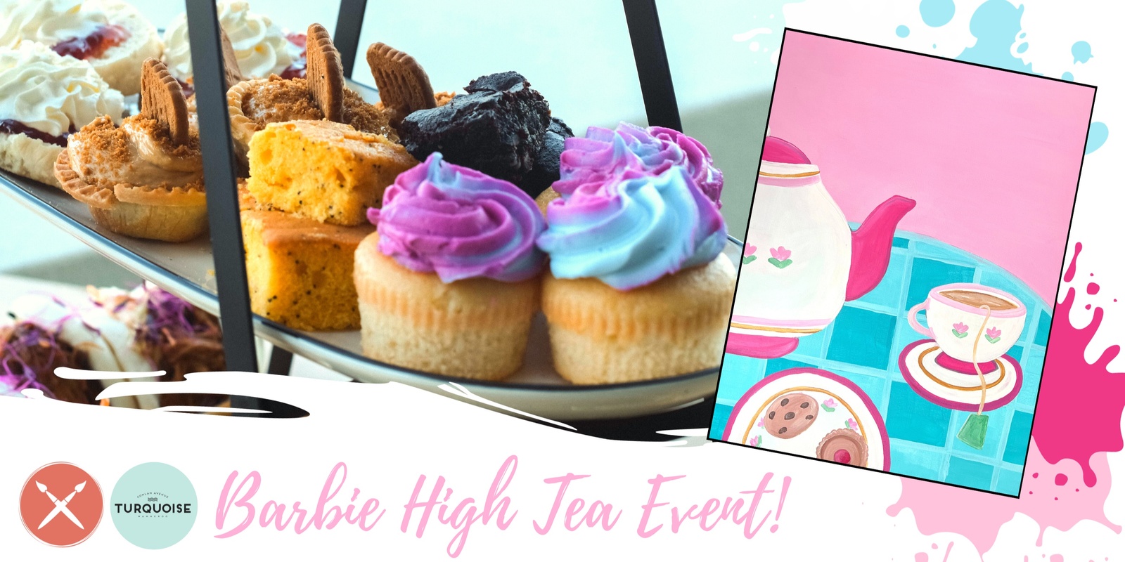 Banner image for Paint & Sip High Tea: Barbie Edition 21/10/23