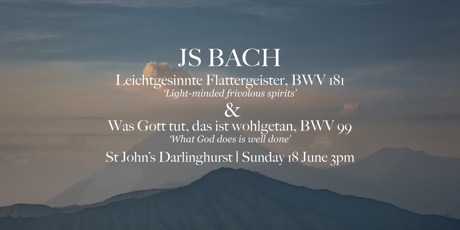 Banner image for Cantata Project - BWV 181 & BWV 99