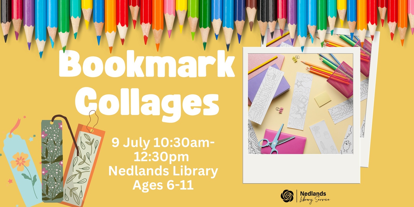 Banner image for July School Holidays: Bookmark Collages