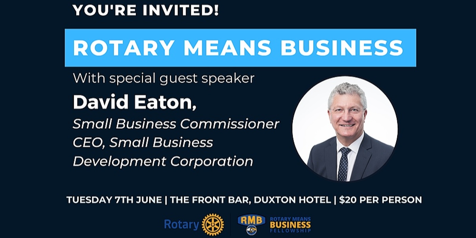 Banner image for Rotary Means Business | David Eaton | June 7, 2022