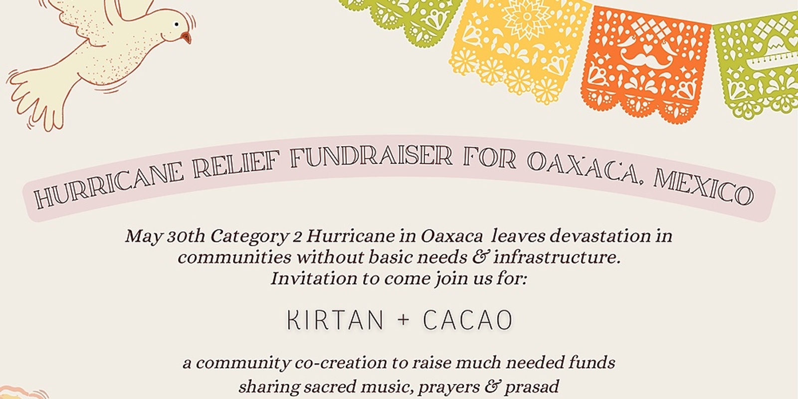 Banner image for HURRICANE RELIEF FUNDRAISER for Oaxaca, MEXICO 