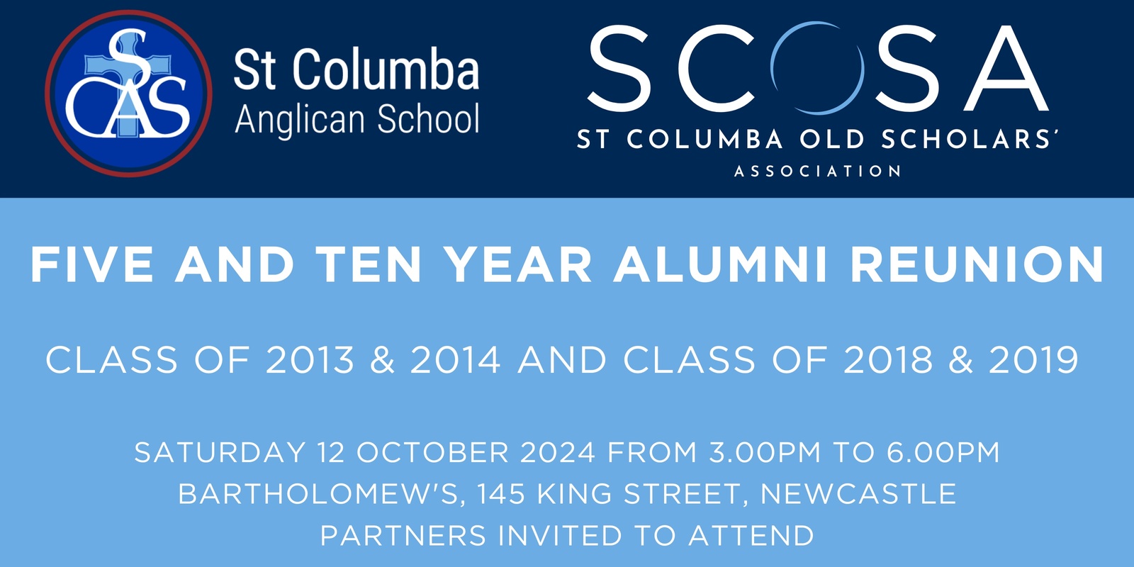 Banner image for SCAS Five and Ten Year Alumni Reunion - Class of 2013 & 2014 and Class of 2018 & 2019