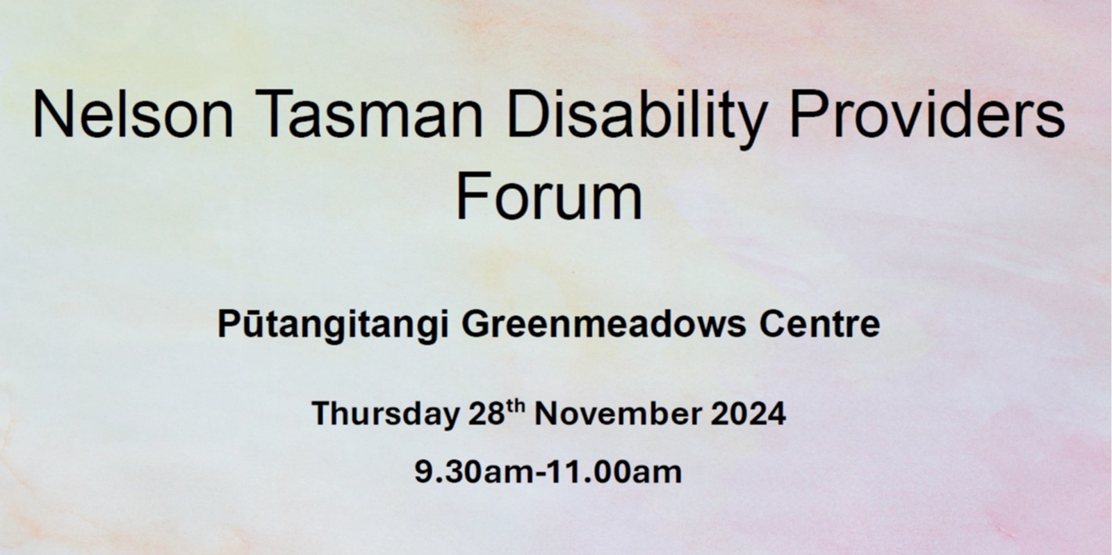 Banner image for Nelson Tasman Disability Providers Forum