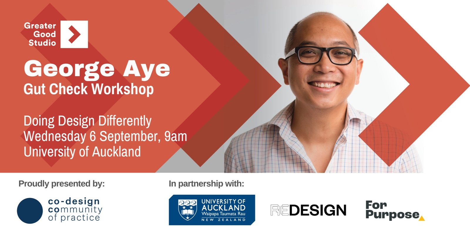 Banner image for Doing Design Differently Auckland: Gut Check Workshop with George Aye