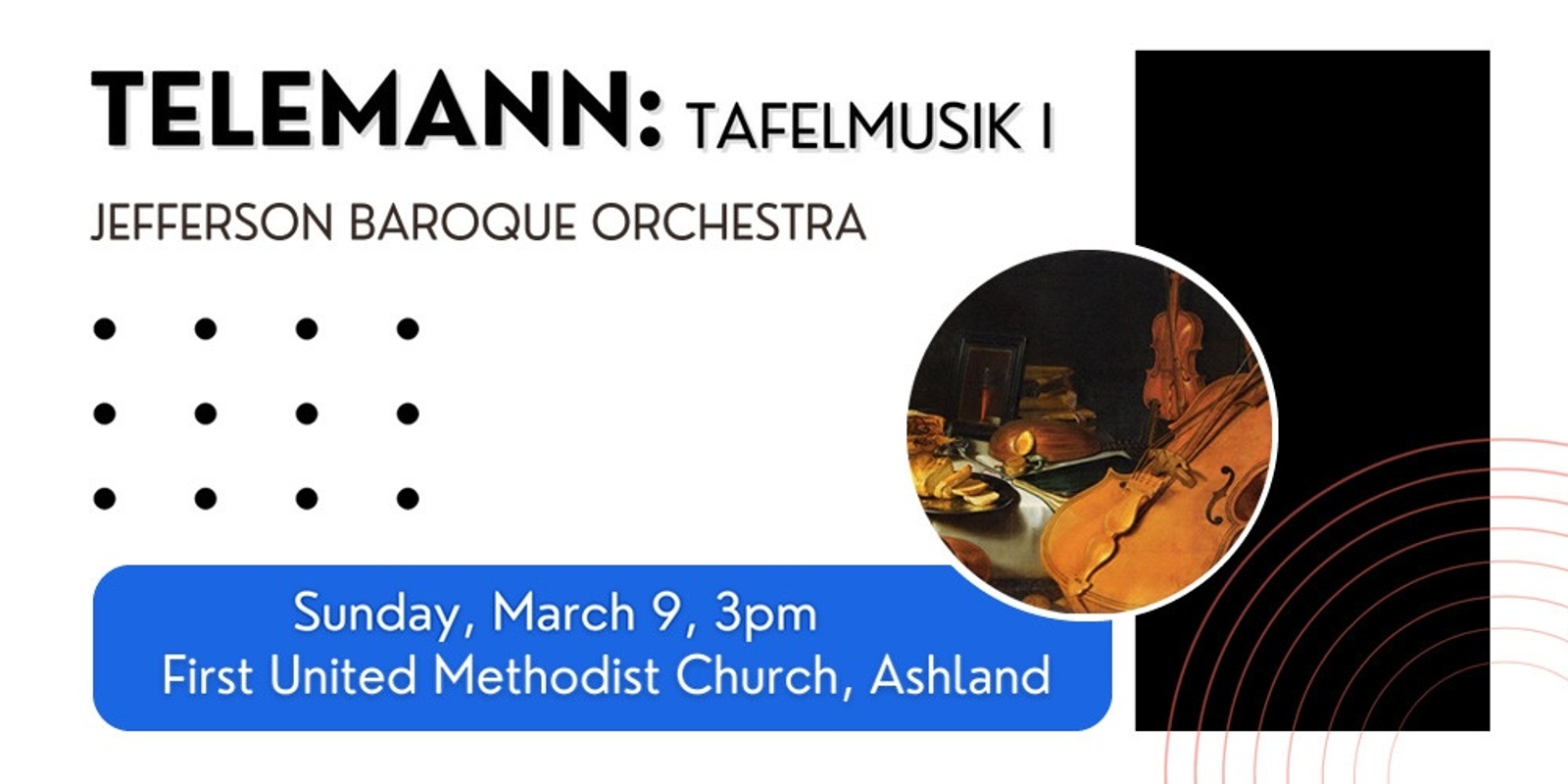 Banner image for Jefferson Baroque Orchestra - Telemann: Tafelmusik - Ashland performance