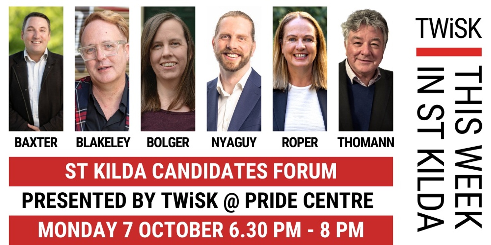 Banner image for St Kilda Ward Candidates Forum by TWiSK