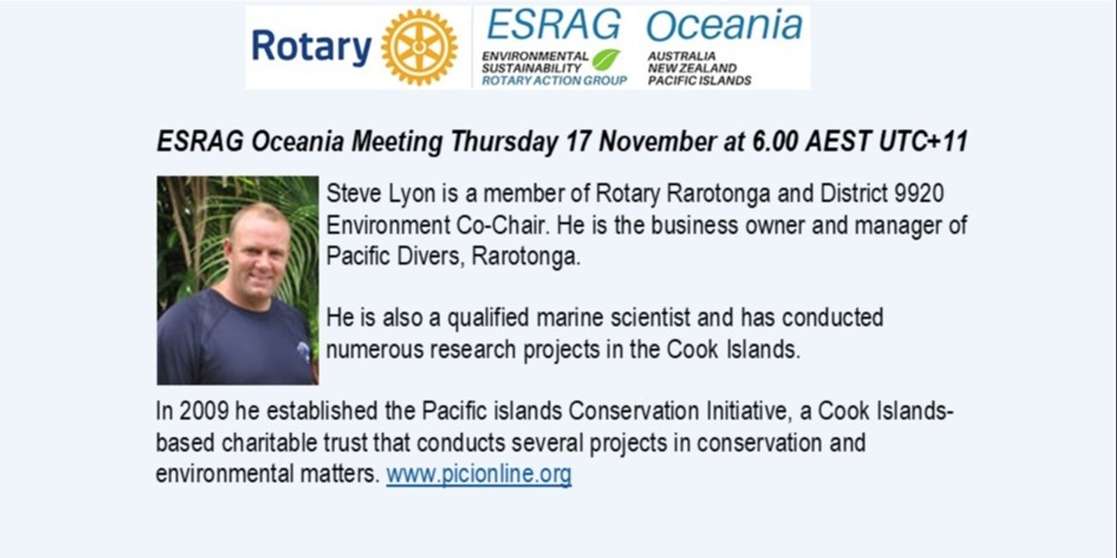 Banner image for ESRAG Oceania November meeting