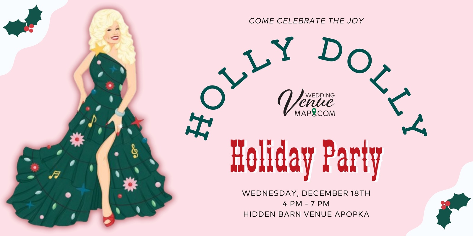 Banner image for Holly Dolly Holiday Party with Wedding Venue Map