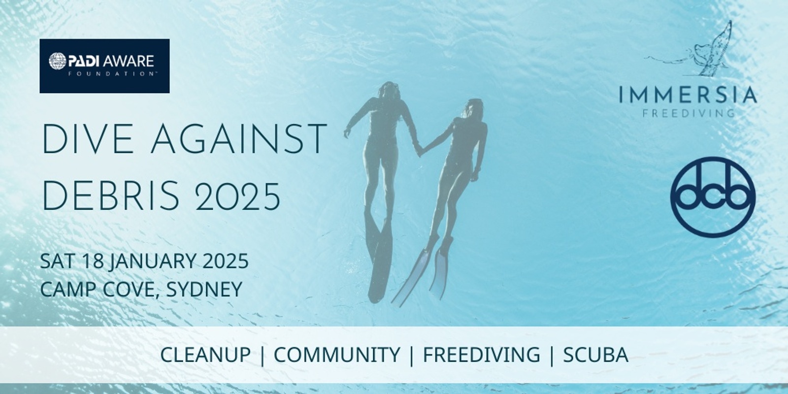 Banner image for Immersia Freediving Dive Against Debris 2025 w/ Dive Centre Bondi & PADI AWARE