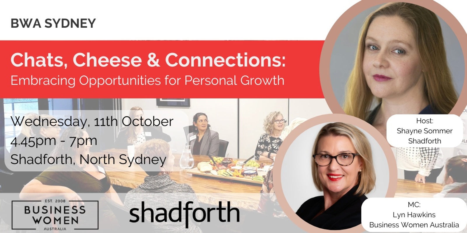 Banner image for BWA Sydney: Chats, Cheese & Connections - Embracing Opportunities for Personal Growth