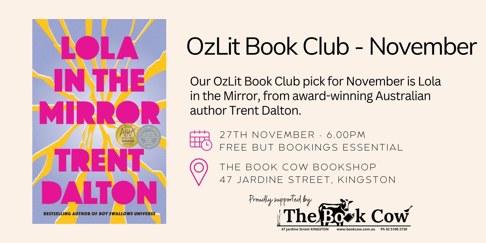 Banner image for November OzLit Book Club - Lola in the Mirror