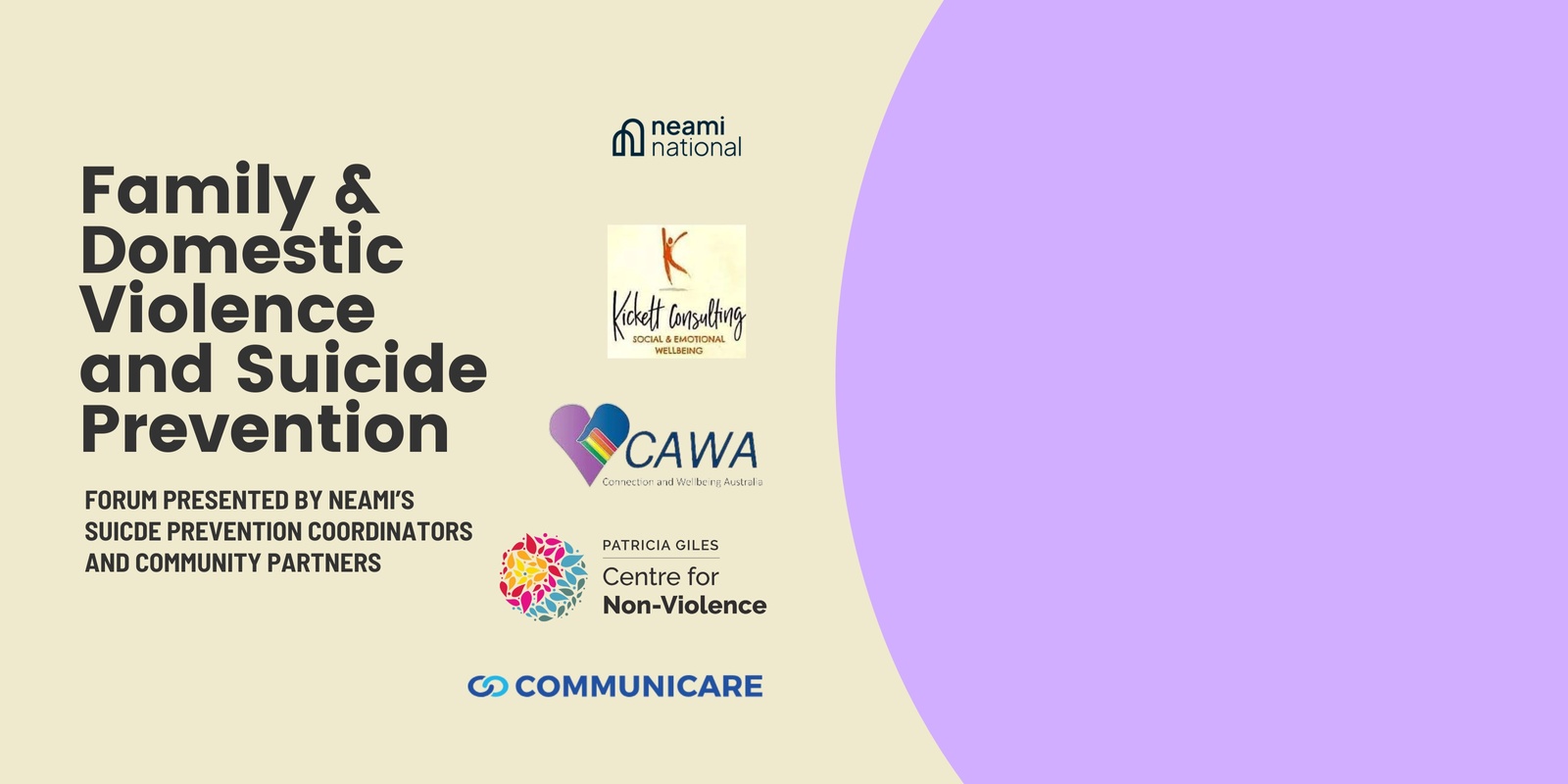 Banner image for Family & Domestic Violence and Suicide Prevention 