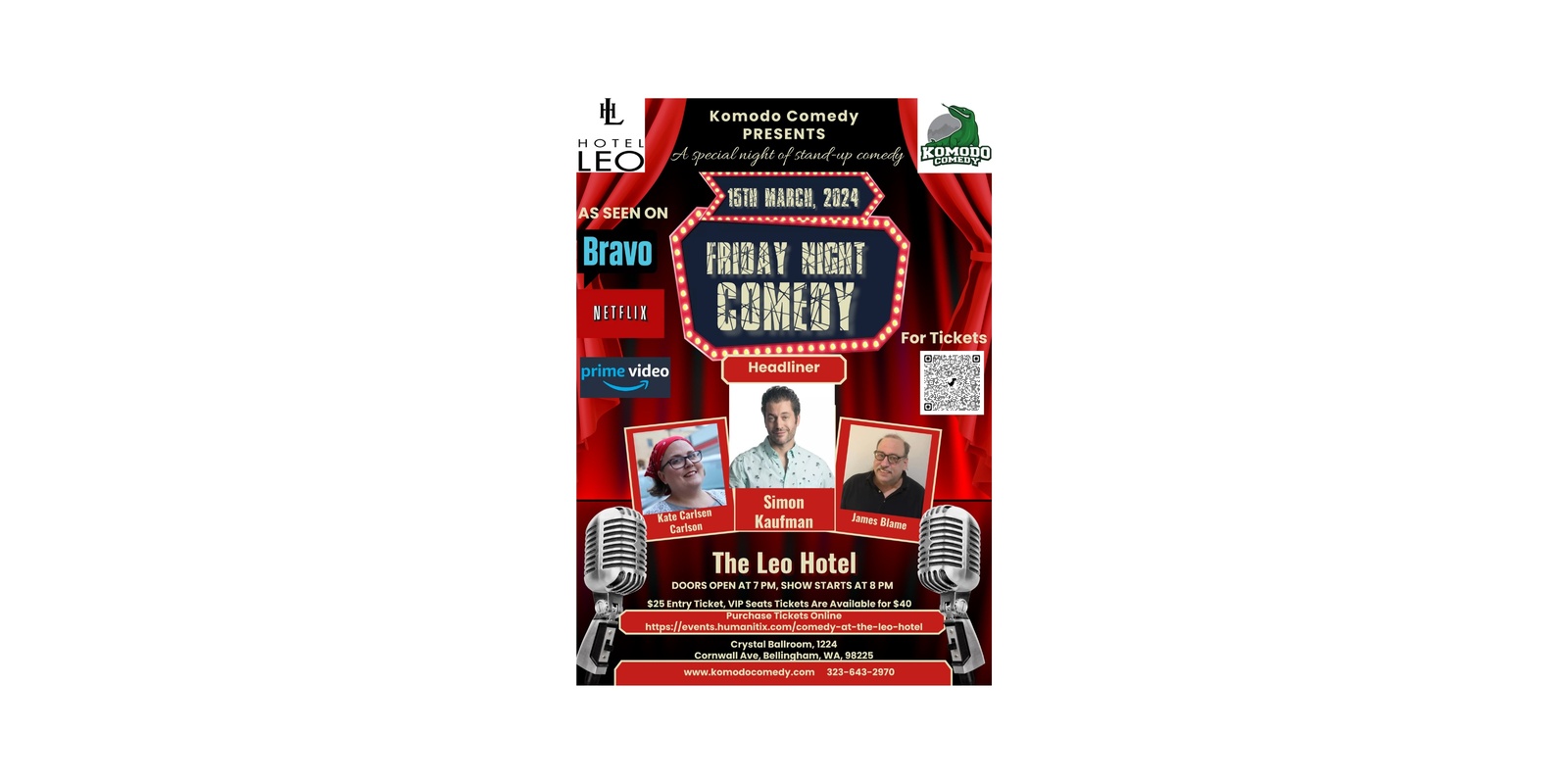 Banner image for Comedy at the Leo Hotel