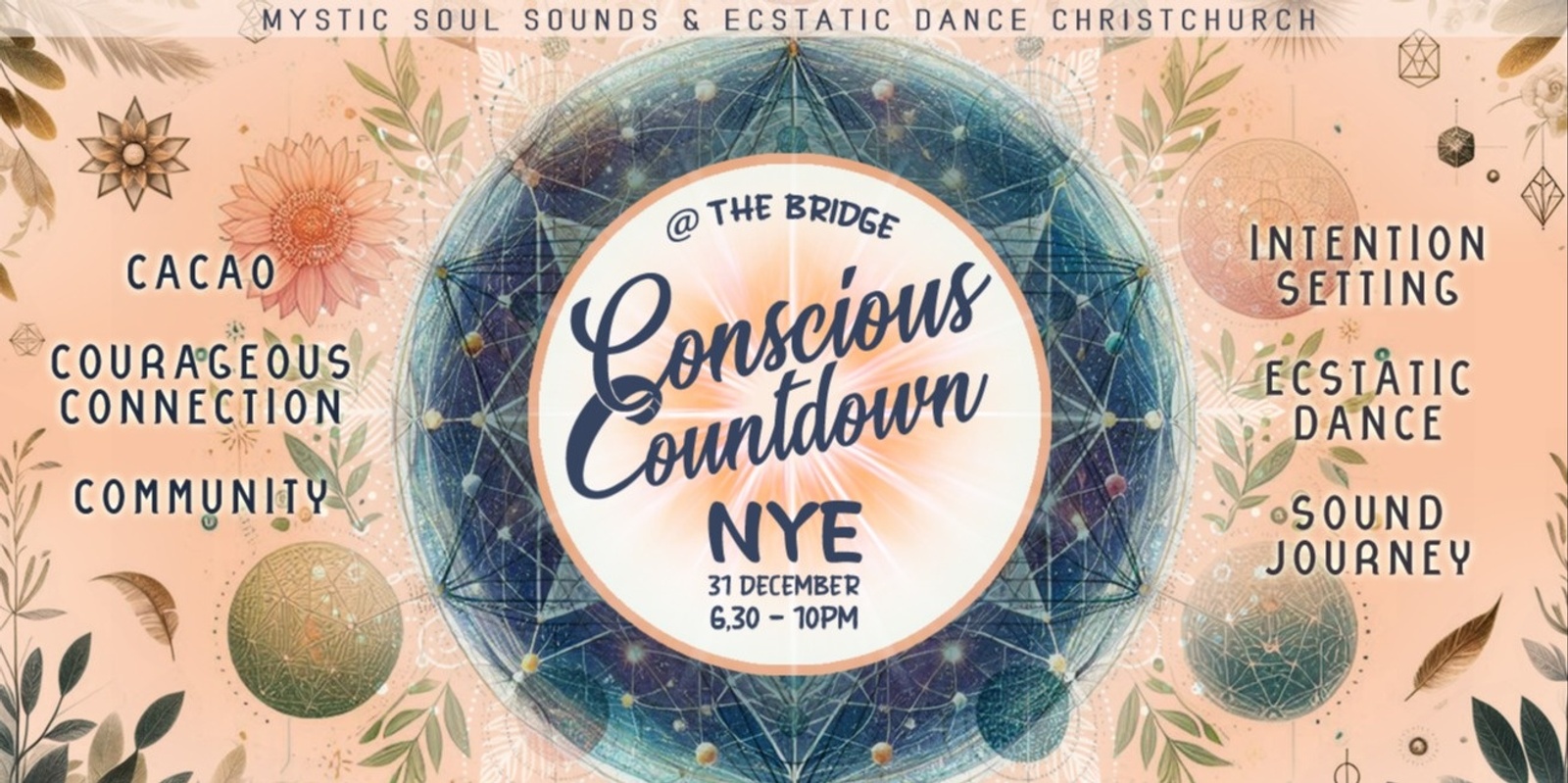 Banner image for Conscious Countdown NYE with Mystic Soul Sounds and Ecstatic Dance Christchurch @ The Bridge